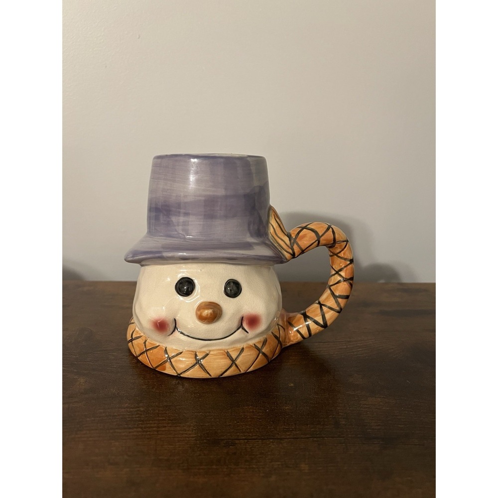 Vintage Large 3D WCL Ceramic Holiday Snowman‎ Coffee Mug